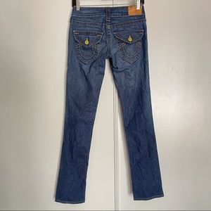True Religion Low Rise Straight Leg Jeans Sz 24.